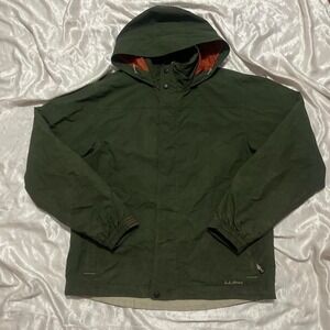 L.L. Bean Jacket Green Zip Weatherproof Men Small Outdoor Utilities nature
